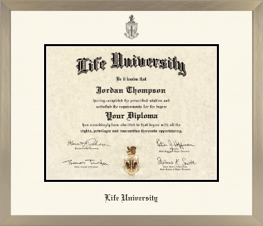 Life University diploma frame - Icon in Light Champagne