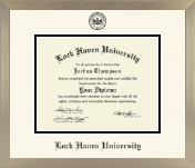 Lock Haven University diploma frame - Icon in Light Champagne
