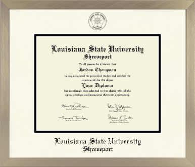 Louisiana State University at Shreveport diploma frame - Icon in Light Champagne