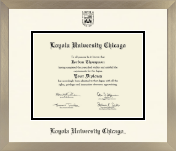 Loyola University Chicago diploma frame - Icon in Light Champagne