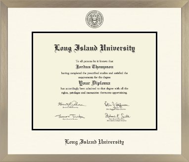 Long Island University Post diploma frame - Icon in Light Champagne