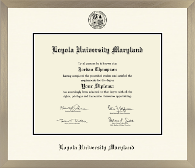 Loyola University Maryland diploma frame - Icon in Light Champagne