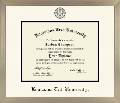 Louisiana Tech University diploma frame - Icon in Light Champagne