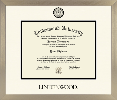 Lindenwood University diploma frame - Icon in Light Champagne