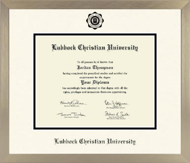 Lubbock Christian University diploma frame - Icon in Light Champagne