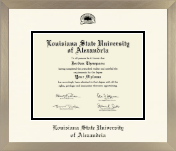 Louisiana State University of Alexandria diploma frame - Icon in Light Champagne