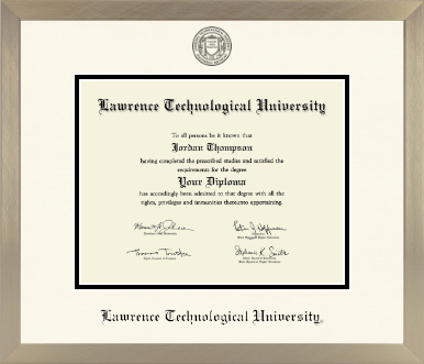 Lawrence Technological University diploma frame - Icon in Light Champagne