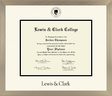 Lewis & Clark College diploma frame - Icon in Light Champagne