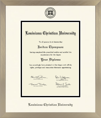 Louisiana Christian University diploma frame - Icon in Light Champagne