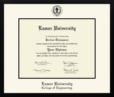 Lamar University diploma frame - Icon in Gotham