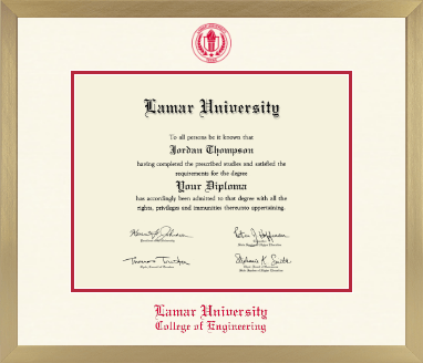 Lamar University diploma frame - Icon in Chardonnay