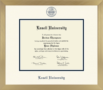 Lasell University diploma frame - Icon in Chardonnay