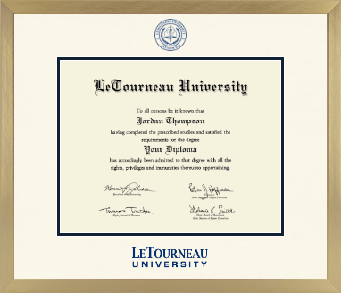 LeTourneau University diploma frame - Icon in Chardonnay