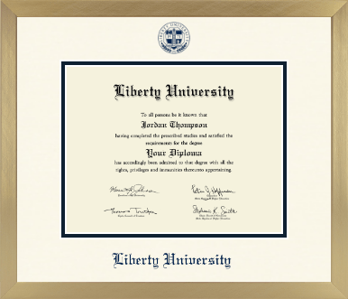 Liberty University diploma frame - Icon in Chardonnay