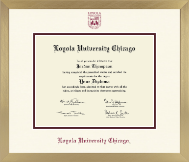Loyola University Chicago diploma frame - Icon in Chardonnay