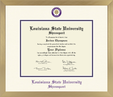 Louisiana State University at Shreveport diploma frame - Icon in Chardonnay