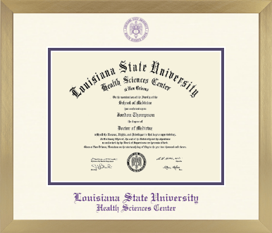 Louisiana State University Health Sciences Center diploma frame - Icon in Chardonnay