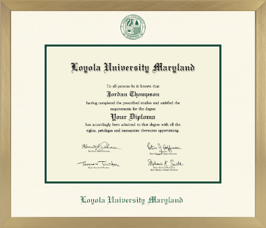 Loyola University Maryland diploma frame - Icon in Chardonnay