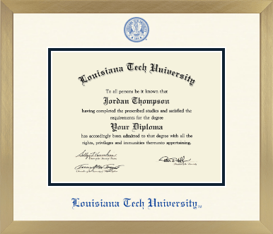 Louisiana Tech University diploma frame - Icon in Chardonnay