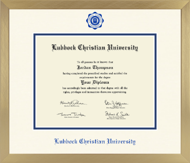 Lubbock Christian University diploma frame - Icon in Chardonnay