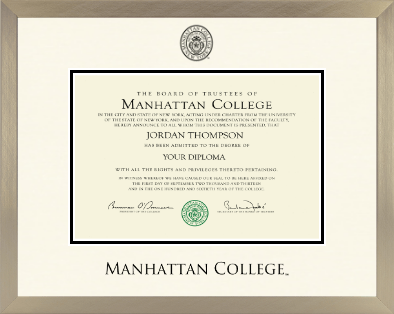 Manhattan College diploma frame - Icon in Light Champagne
