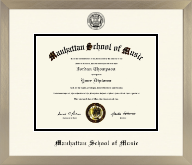 Manhattan School of Music diploma frame - Icon in Light Champagne