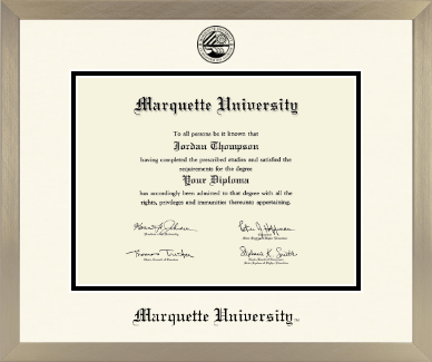Marquette University diploma frame - Icon in Light Champagne