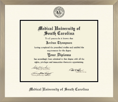 Medical University of South Carolina diploma frame - Icon in Light Champagne