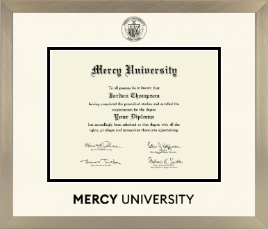 Mercy University diploma frame - Icon in Light Champagne