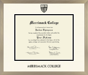 Merrimack College diploma frame - Icon in Light Champagne