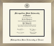Metropolitan State University of Denver diploma frame - Icon in Light Champagne