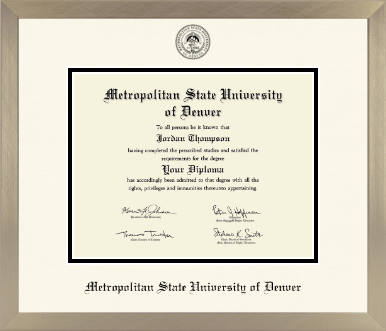 Metropolitan State University of Denver diploma frame - Icon in Light Champagne