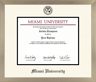 Miami University diploma frame - Icon in Light Champagne