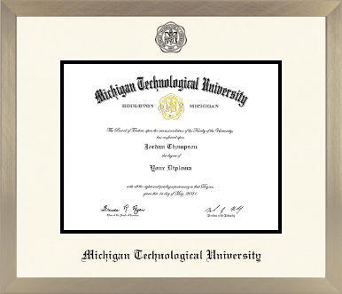 Michigan Technological University diploma frame - Icon in Light Champagne