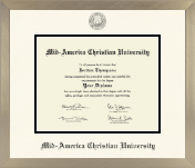 Mid-America Christian University diploma frame - Icon in Light Champagne