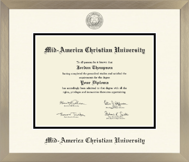 Mid-America Christian University diploma frame - Icon in Light Champagne