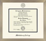 Middlebury College diploma frame - Icon in Light Champagne