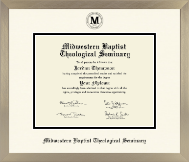 Midwestern Baptist Theological Seminary diploma frame - Icon in Light Champagne