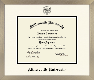 Millersville University of Pennsylvania diploma frame - Icon in Light Champagne