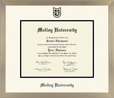 Molloy University diploma frame - Icon in Light Champagne