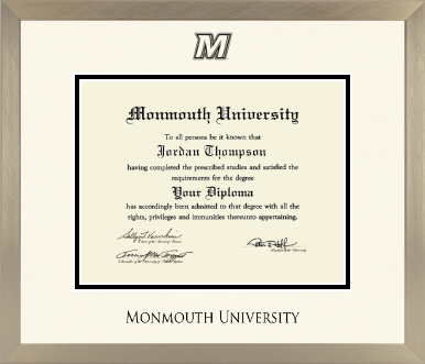 Monmouth University diploma frame - Icon in Light Champagne