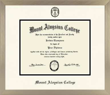 Mount Aloysius College diploma frame - Icon in Light Champagne