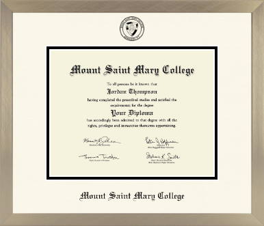 Mount Saint Mary College diploma frame - Icon in Light Champagne