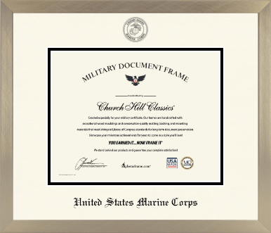 United States Marine Corps diploma frame - Icon in Light Champagne