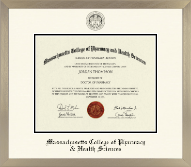 Massachusetts College of Pharmacy & Health Sciences diploma frame - Icon in Light Champagne