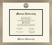 Marian University in Indiana diploma frame - Icon in Light Champagne
