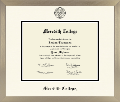 Meredith College diploma frame - Icon in Light Champagne