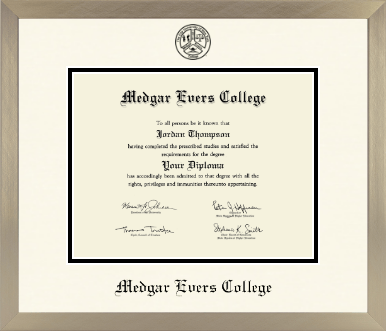 Medgar Evers College diploma frame - Icon in Light Champagne