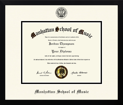 Manhattan School of Music diploma frame - Icon in Gotham
