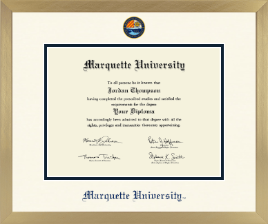 Marquette University diploma frame - Icon in Chardonnay